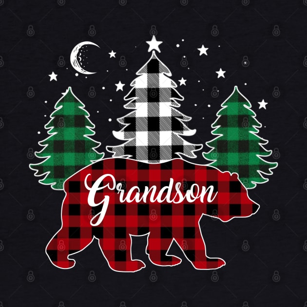 Grandson Bear Buffalo Red Plaid Matching Family Christmas by Marang